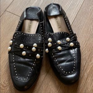 Zara pearl embellished loafers